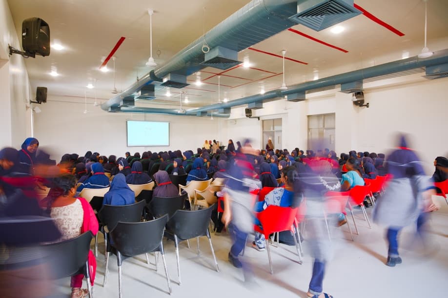 Participants gathered in a training hall at an iDream Education event