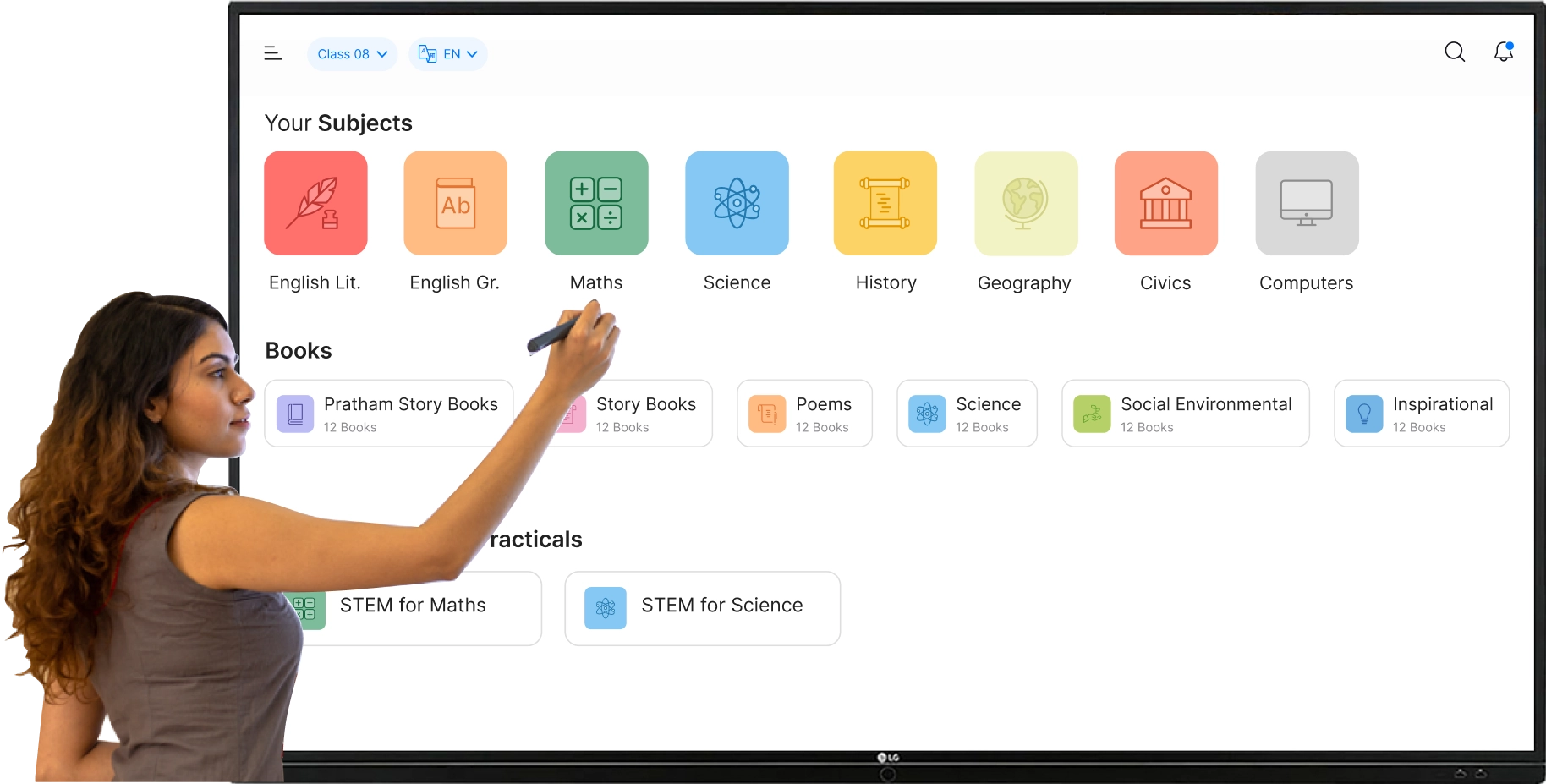 Visual Representation of iPrep Digital Class, a Smart Classroom Solution on Interactive Flat Panels For Classroomn