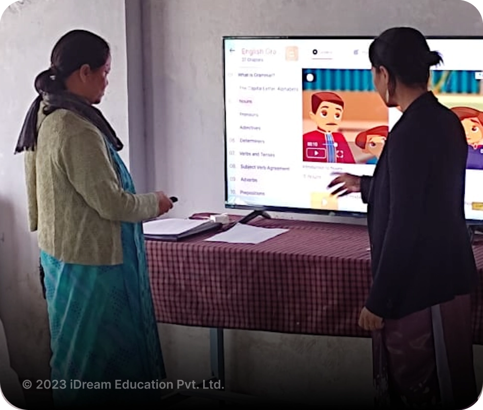 An image of easy to set up and Curriculum Aligned Smart Class Content with LMS on Smart TV in Schools with iPrep Digital Class