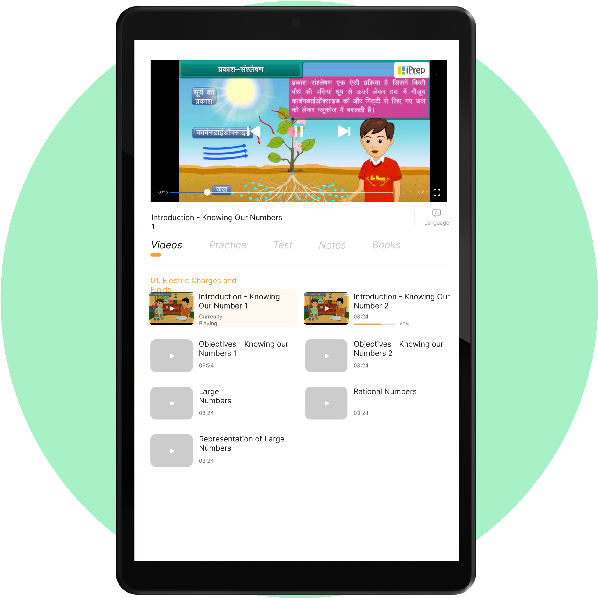 Educational learning tablets with offline digital content for K12 in hindi, english and other local languages