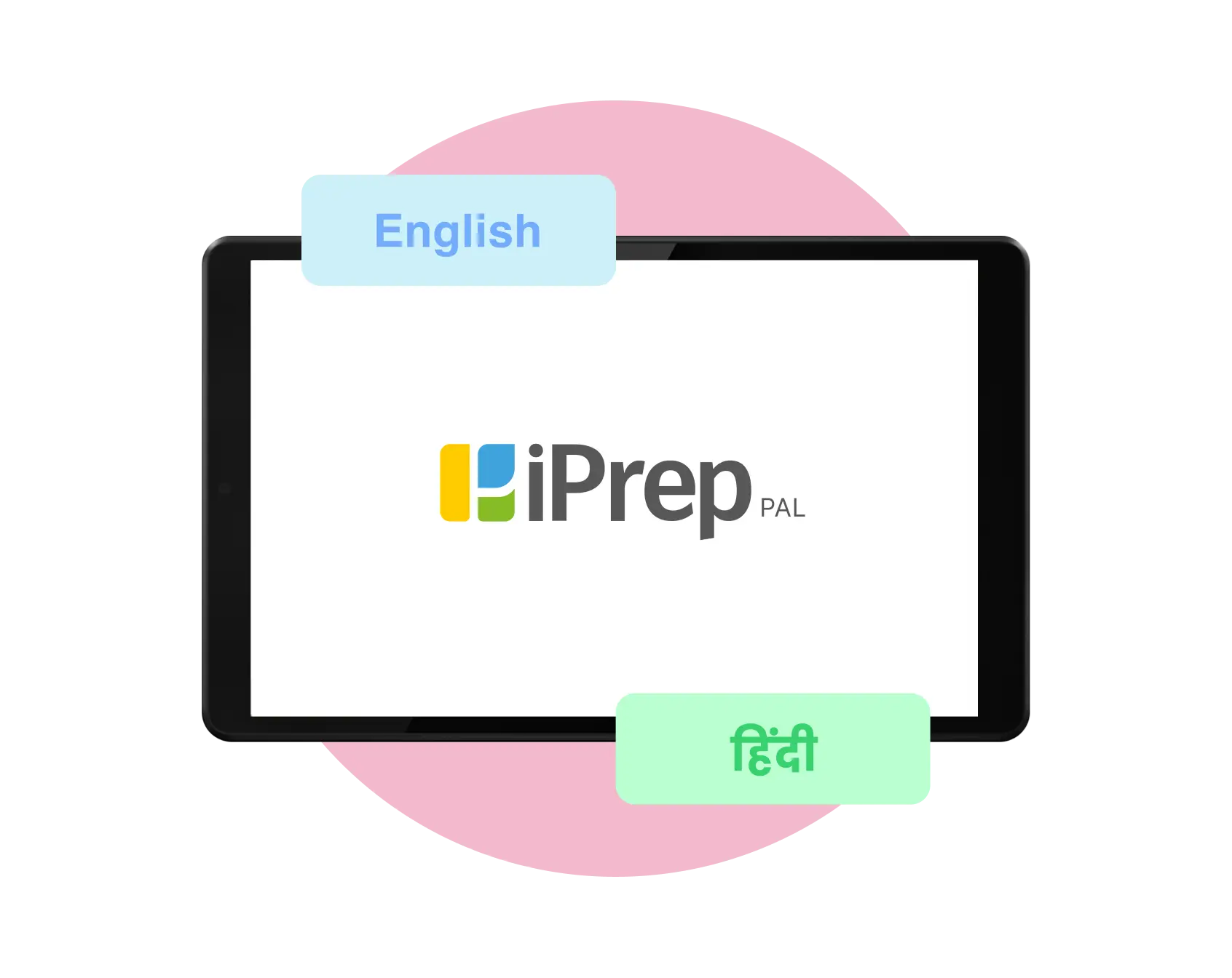 An image of Bilingual learning and growth content on iPrep PAL for Personalized Adaptive Learning, available in English and Hindi