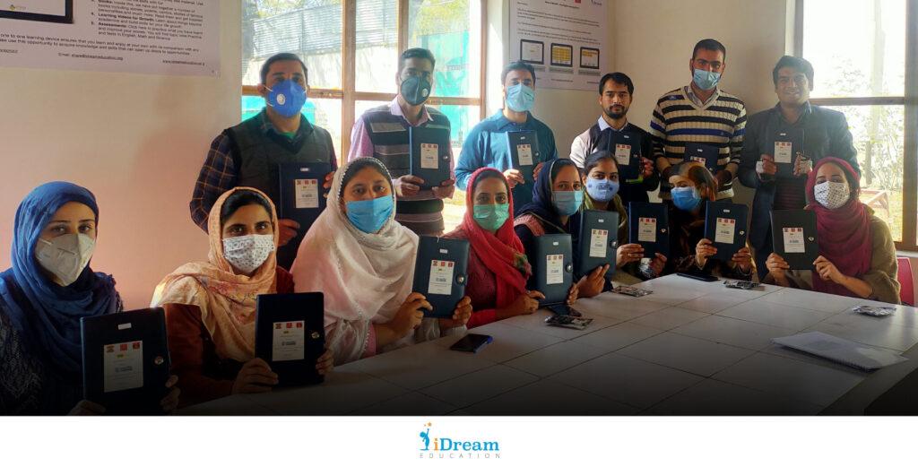 Teachers of Army goodwill school, kashmir with personalised tablets