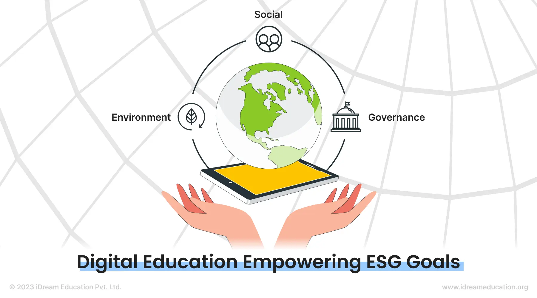 A visual representation of digital education empowering ESG goals