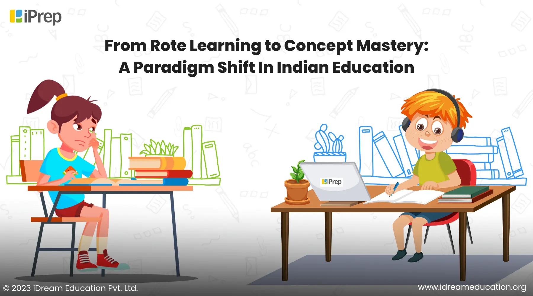 an image representing the shift from rote learning to concept mastery for school students in India