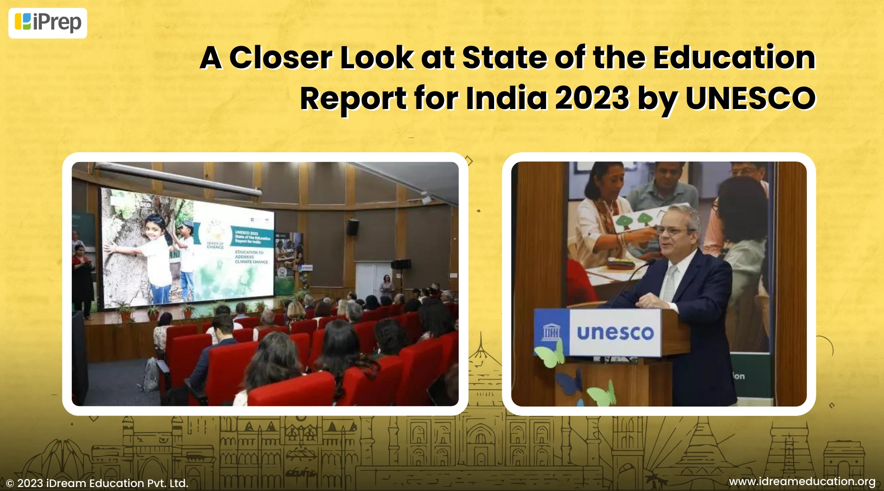 Cover image for the 'State of the Education Report for India 2023' by UNESCO, providing a detailed examination of how the education system in India can effectively address climate change.