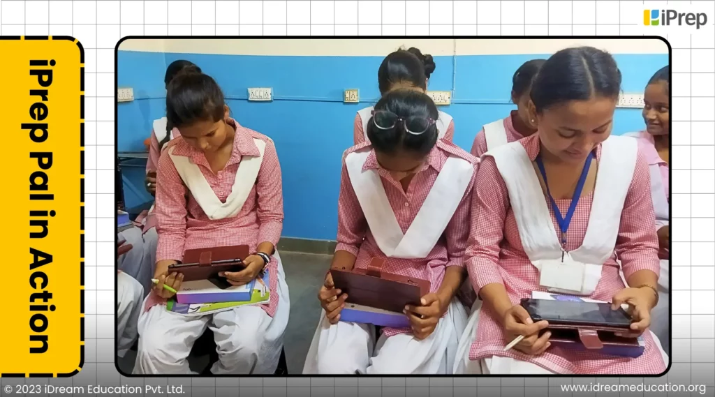 Students learning with iPrep PAL on tablets given to them under the e-Adhigam program initiated by the Department of Education, Haryana.