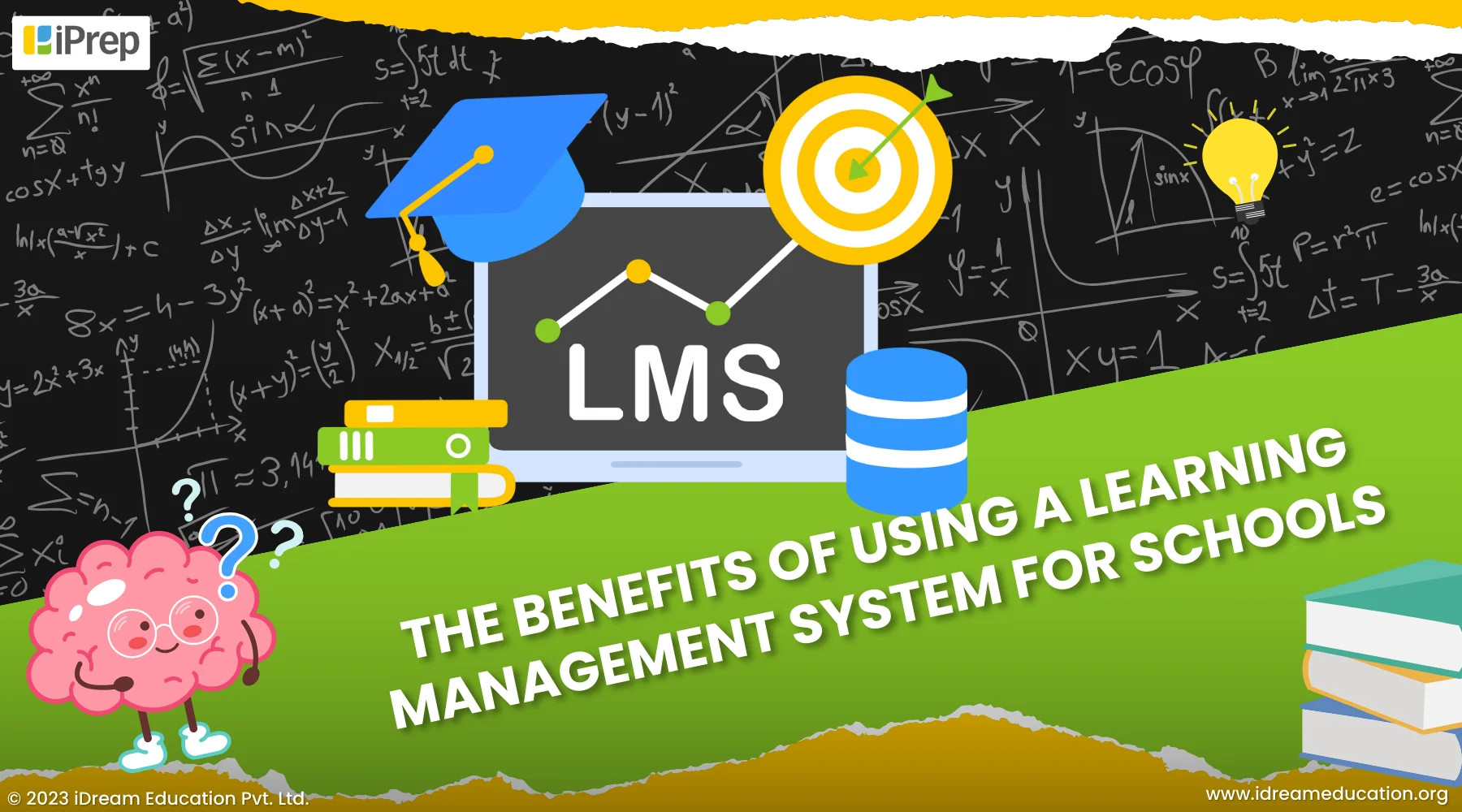 A visual representation of the benefits of using a learning management system or LMS for schools such as iPrep