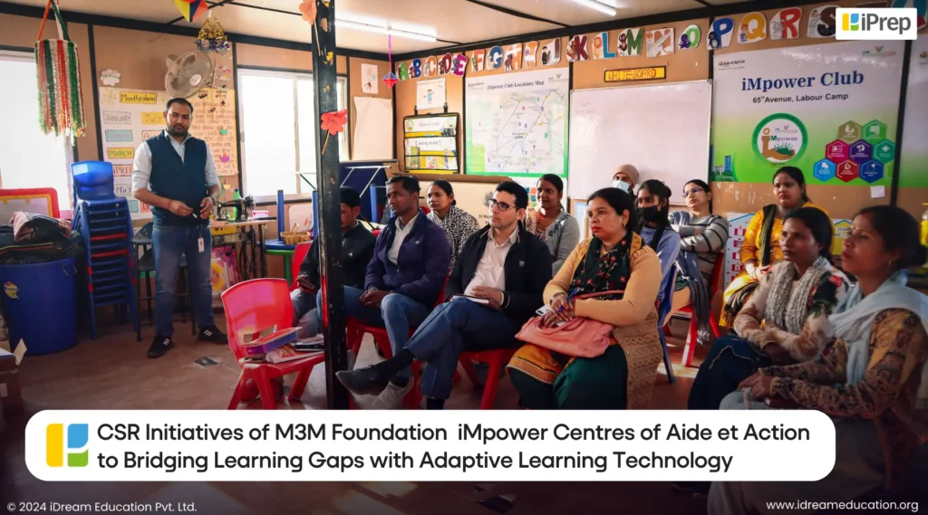 Image depicting a CSR education project of M3M Foundation aiming to bridge learning gaps through PAL labs at the iMpower Centre of Aide et Action by iDream Education