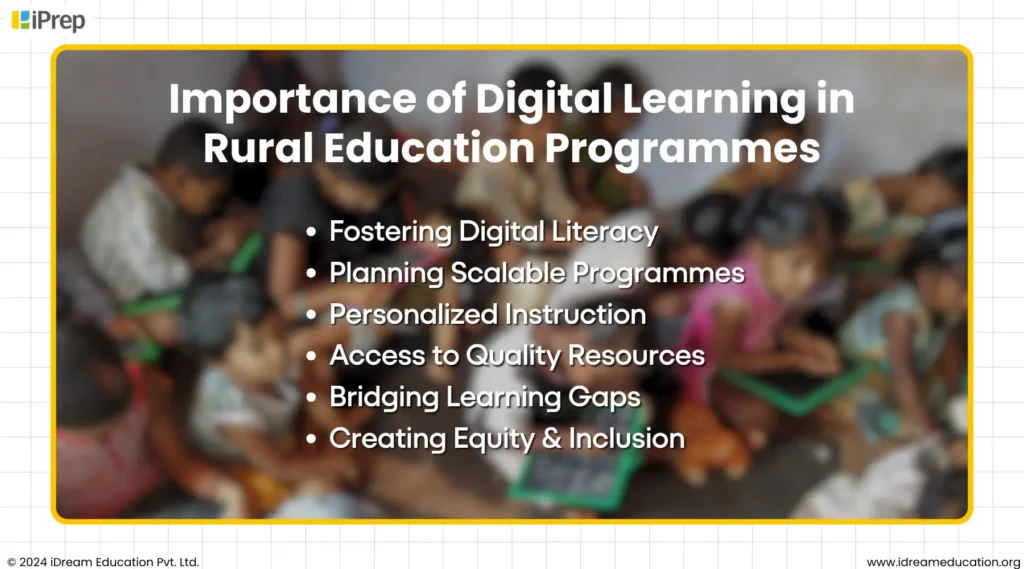 A visual representation of the importance of digital learning in rural education programmes by ngos in India