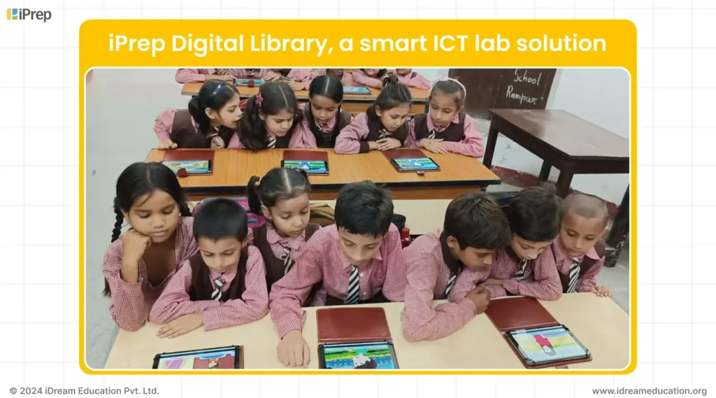 Image showing a tablet-based digital library, representing an smart ICT lab for schools implemented by iDream Education