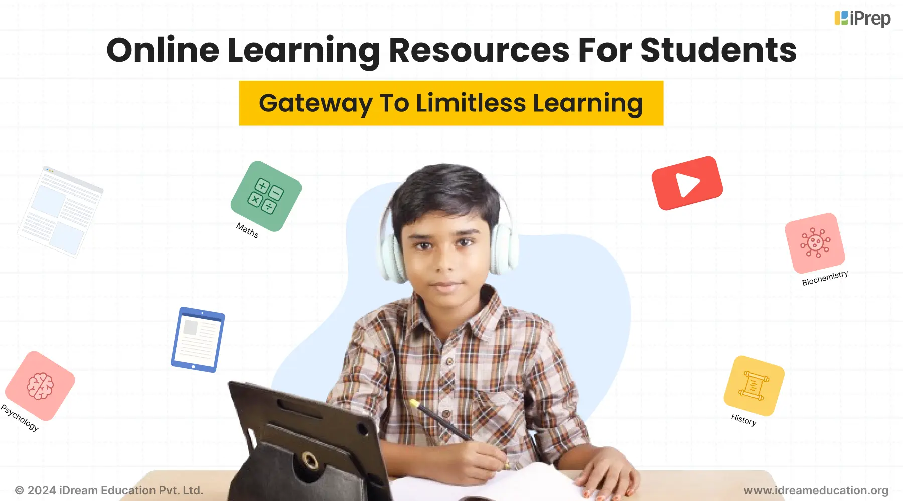 An image depicting the online learning resources for students that creates a gateway of limitless learning