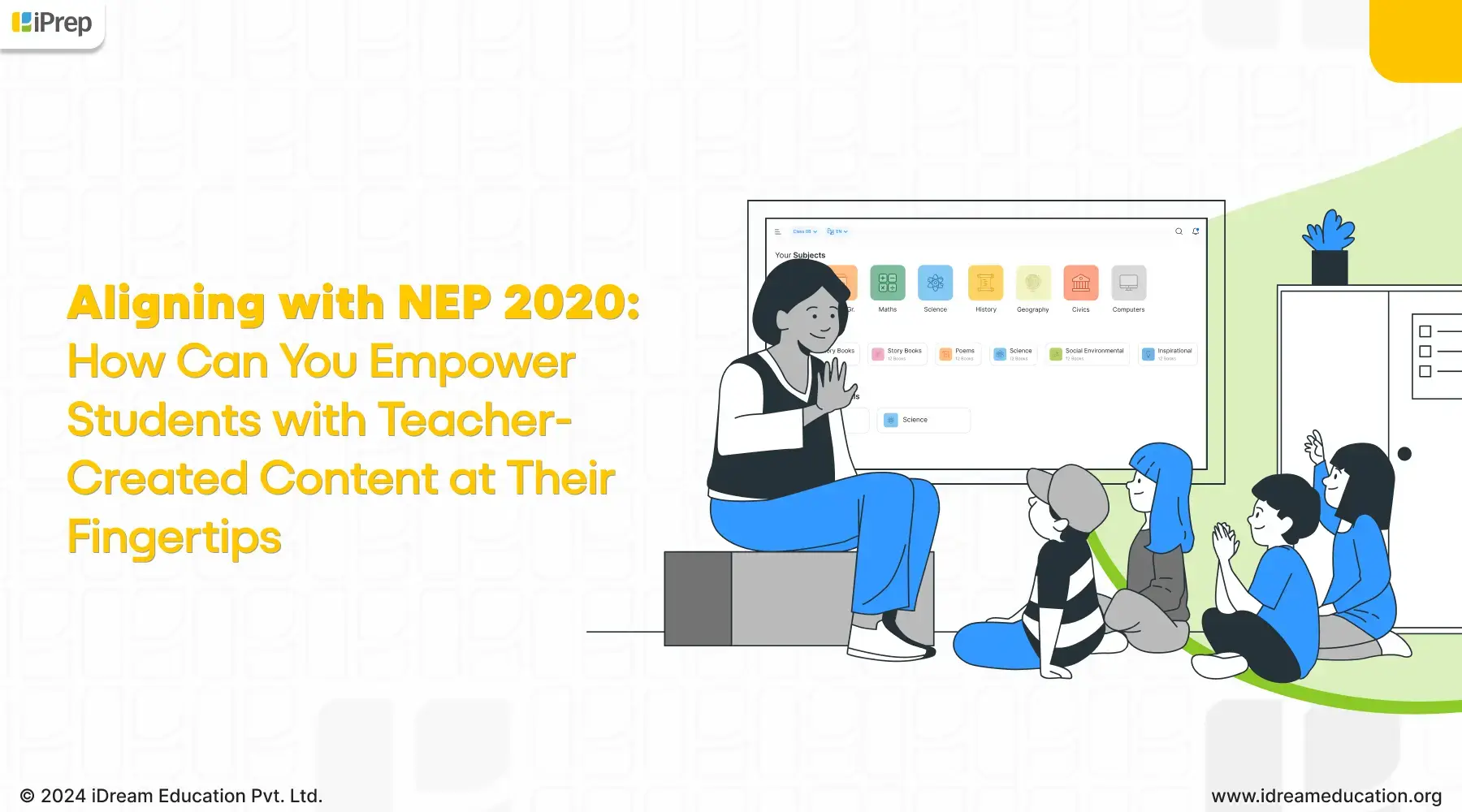 Image Showing iPrep content creation platform designed in alignment with National Education Policy 2020 (NEP 2020) for comprehensive goals for teacher development