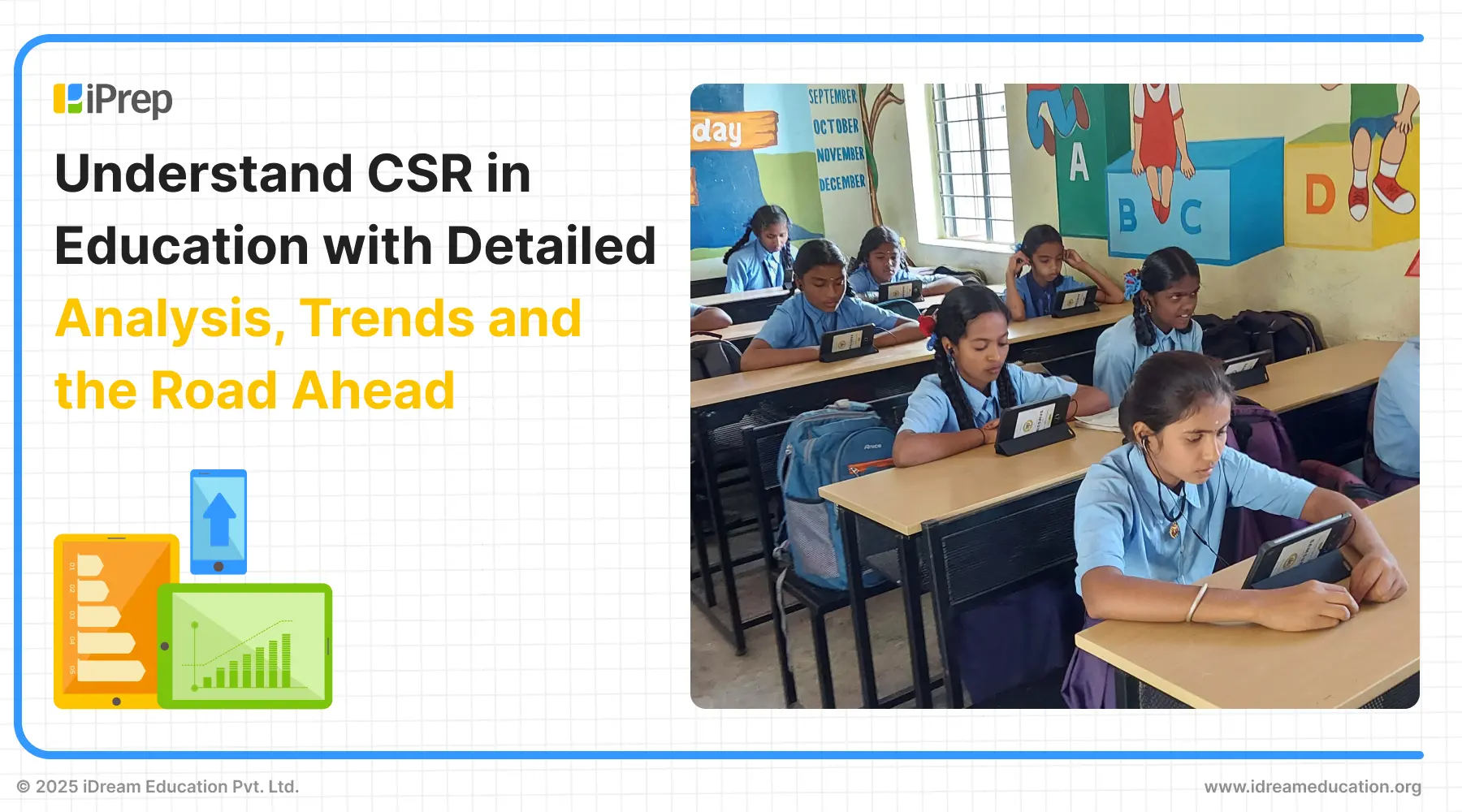 Cover image of a blog providing key insights on CSR in education, highlighting progress, interventions, and impactful CSR projects