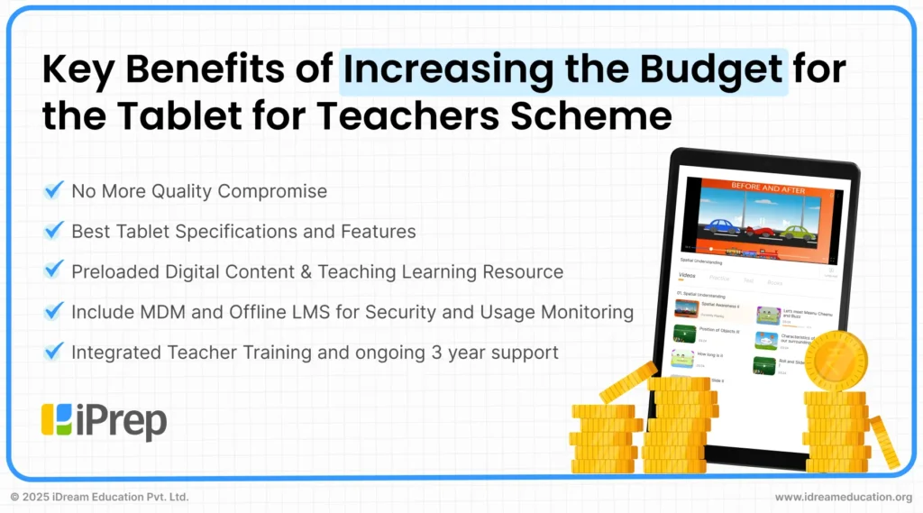 Image illustrating the benefits of the increased budget for the tablet scheme for teachers