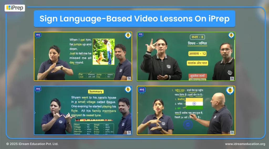 Animated video lessons, a Sign Language content category on iPrep, curated to help children with special needs