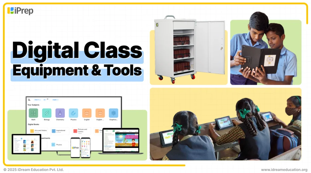 Cover image of the blog guiding you to the list of digital class equipment and tools by iDream Education