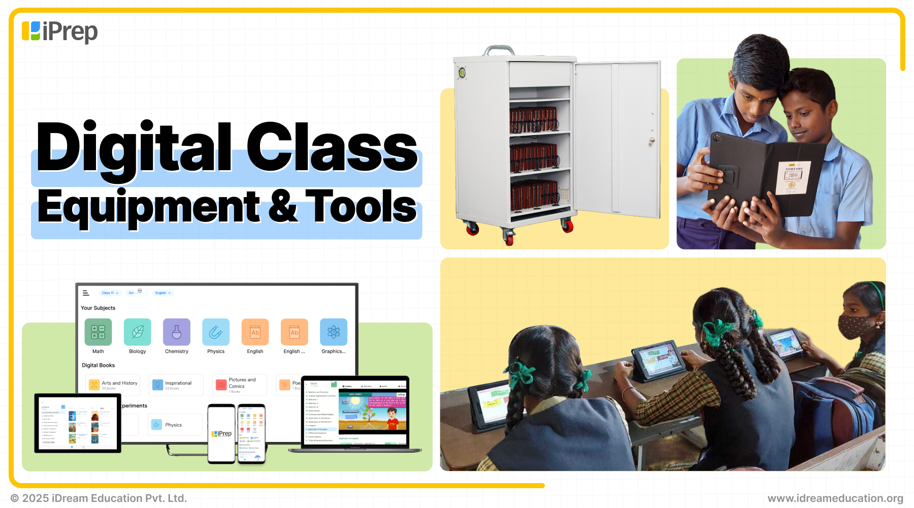 Cover image of the blog guiding you to the list of digital class equipment and tools by iDream Education