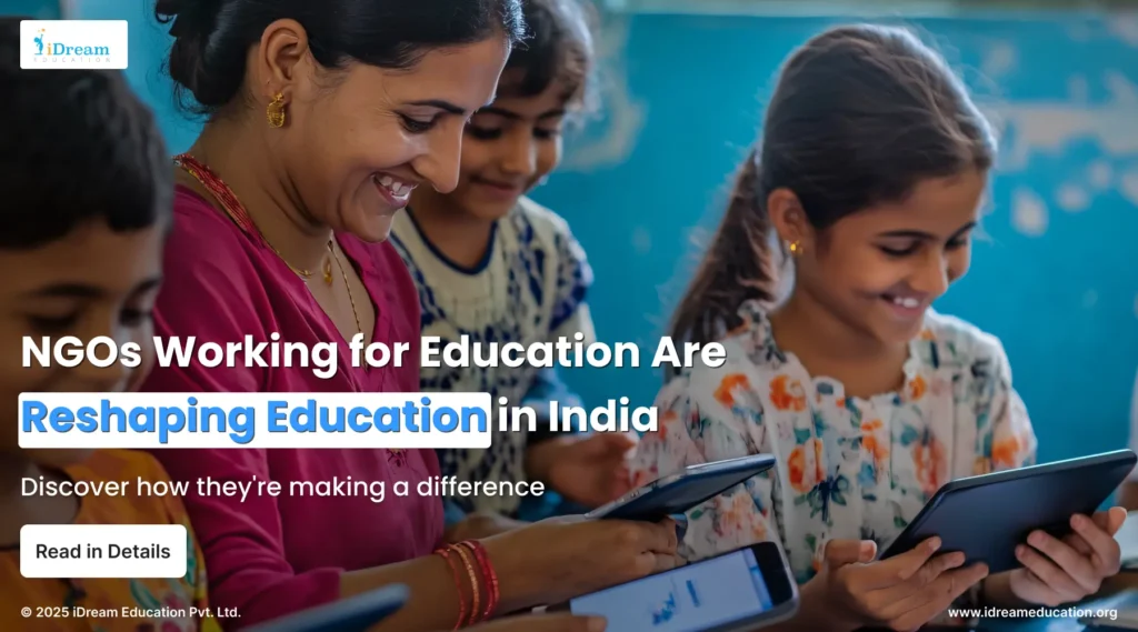 Image guiding readers to a blog about how NGOs working for education are bridging learning gaps