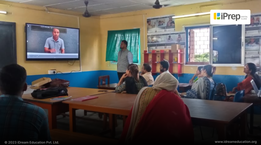 An iDream Education iPrep digital classroom in schools in Kolkata, West Bengal. The classroom features teachers exploring iPrep's digital content to enhance teaching-learning experience