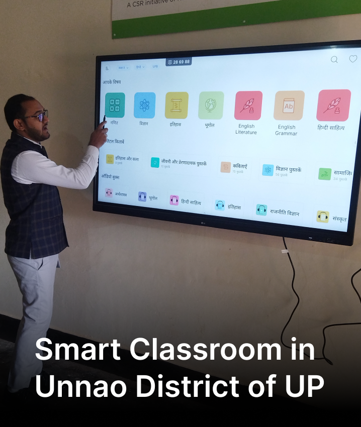 Teacher training session to demonstrate the use of iPrep, a learning platform, on an interactive flat panel