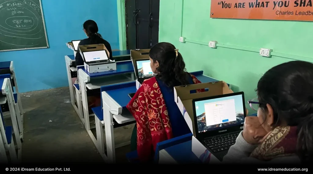 Image depicting students utilizing iPrep by iDream Education in schools across Haryana.