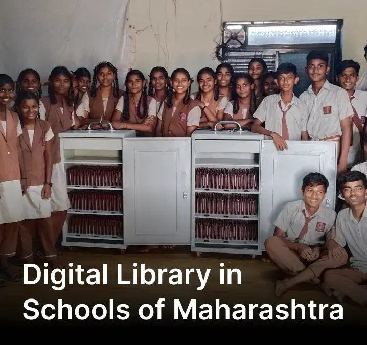 Image depicting the transformation of educational tablets into digital libraries as part of the Cipla Foundation CSR education project in Maharashtra
