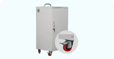  Image showing a charging trolley with wheels, designed for easy mobility and flexible use of the ICT lab in schools