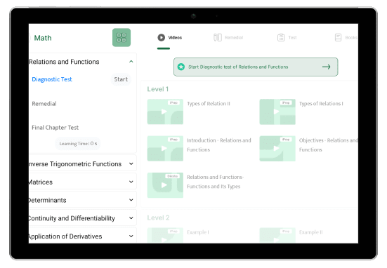 Tablet displaying curriculum-aligned digital content for school education