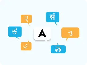 Illustration showing Hindi, English, and regional languages you can get digital content in from iDream Education