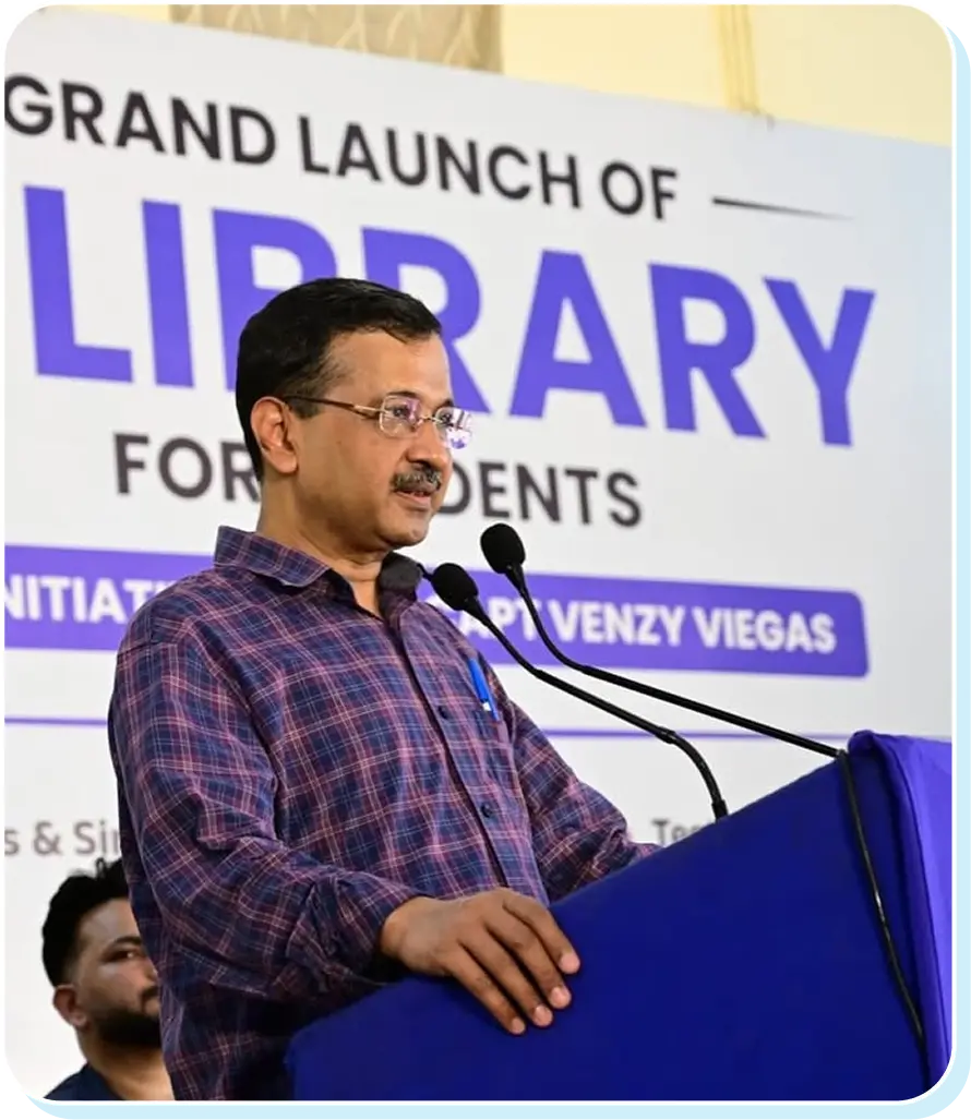 AAP | Arvind Kejriwal launches digital library | digital library initiative in Benaulim AAP National Convenor Arvind Kejriwal launches digital library initiative in Benaulim Goa