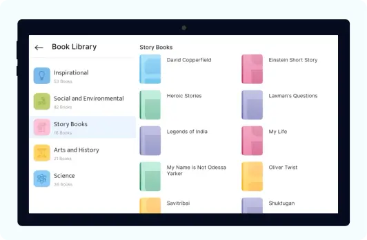 Tablets displaying digital storybooks for children in Anganwadi centers and primary schools, accessible on the iPrep platform