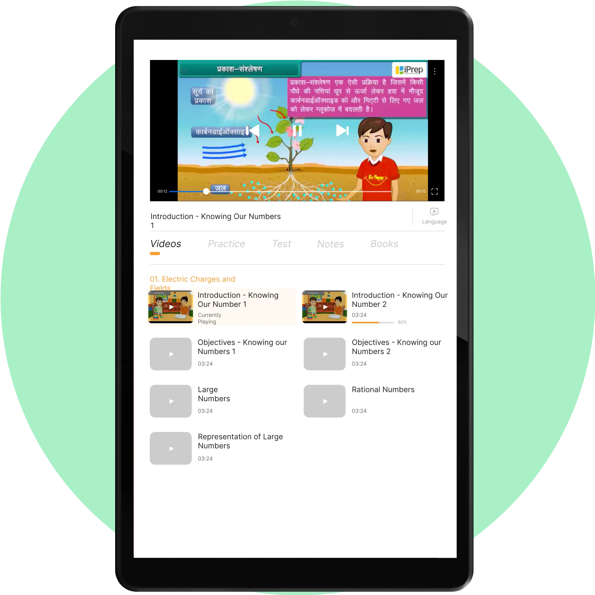 Educational learning tablets with offline digital content for K12 in hindi, english and other local languages