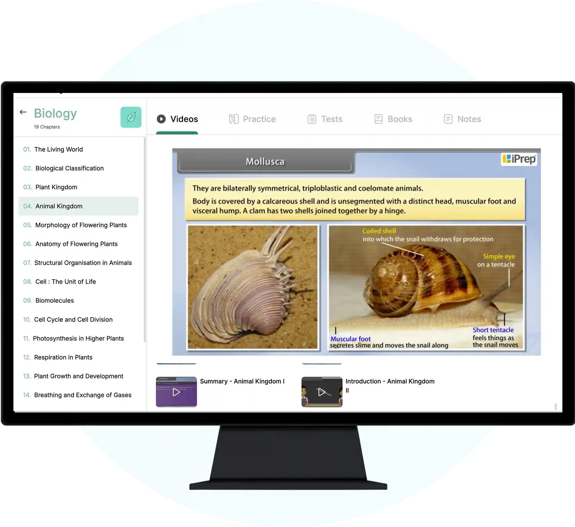 Curriculum-aligned digital learning content displayed on a desktop, provided by an NGO supporting school education