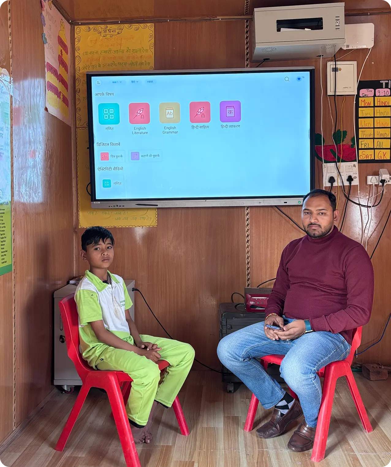Student from a Gurugram-based education NGO sharing how smart class content provided by Edtech NGO improved his learning
