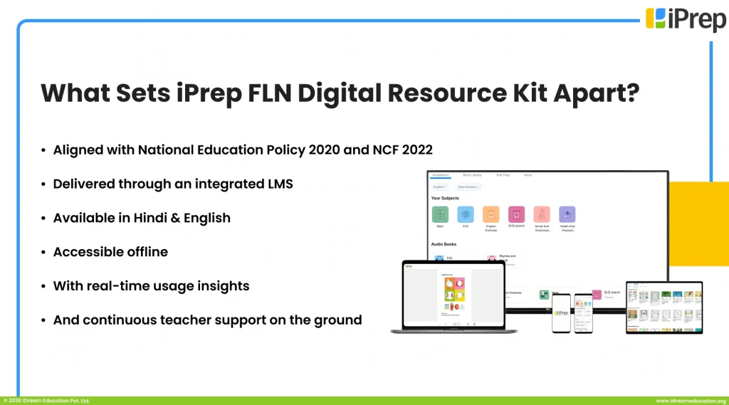 NEP and NCF aligned FLN digital resource kit for primary schools and Anganwadi by iDream Education