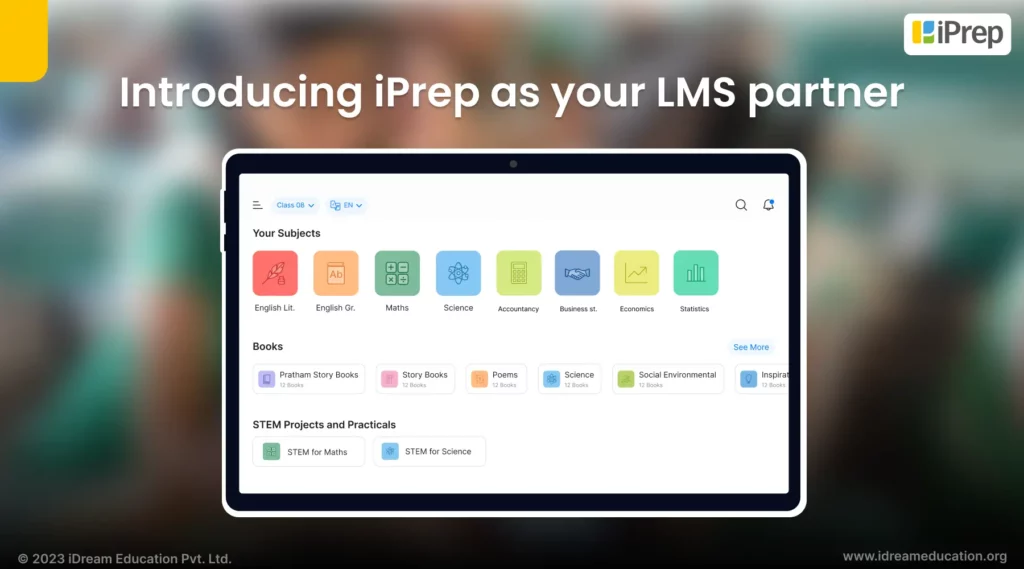 A visual representation of  iPrep which has the potential of becoming your learning management system partner
