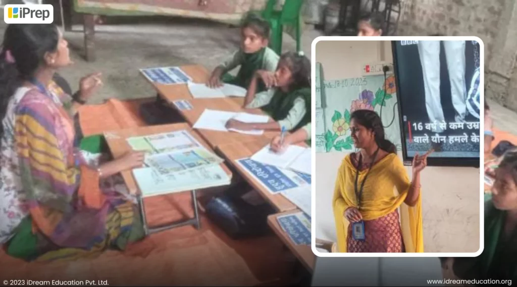 Kanchan, an NGO worker in Palamu district, conducting an awareness session to empower girls and women in her village