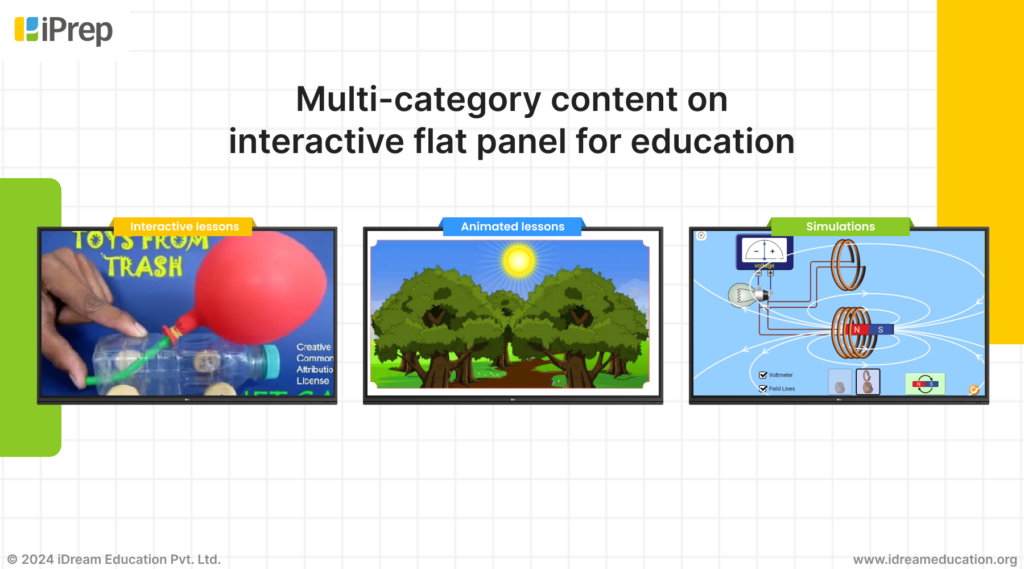 n interactive flat panel for education with multi-category K-12 digital content. It is a smart classroom solution by iDream Education.