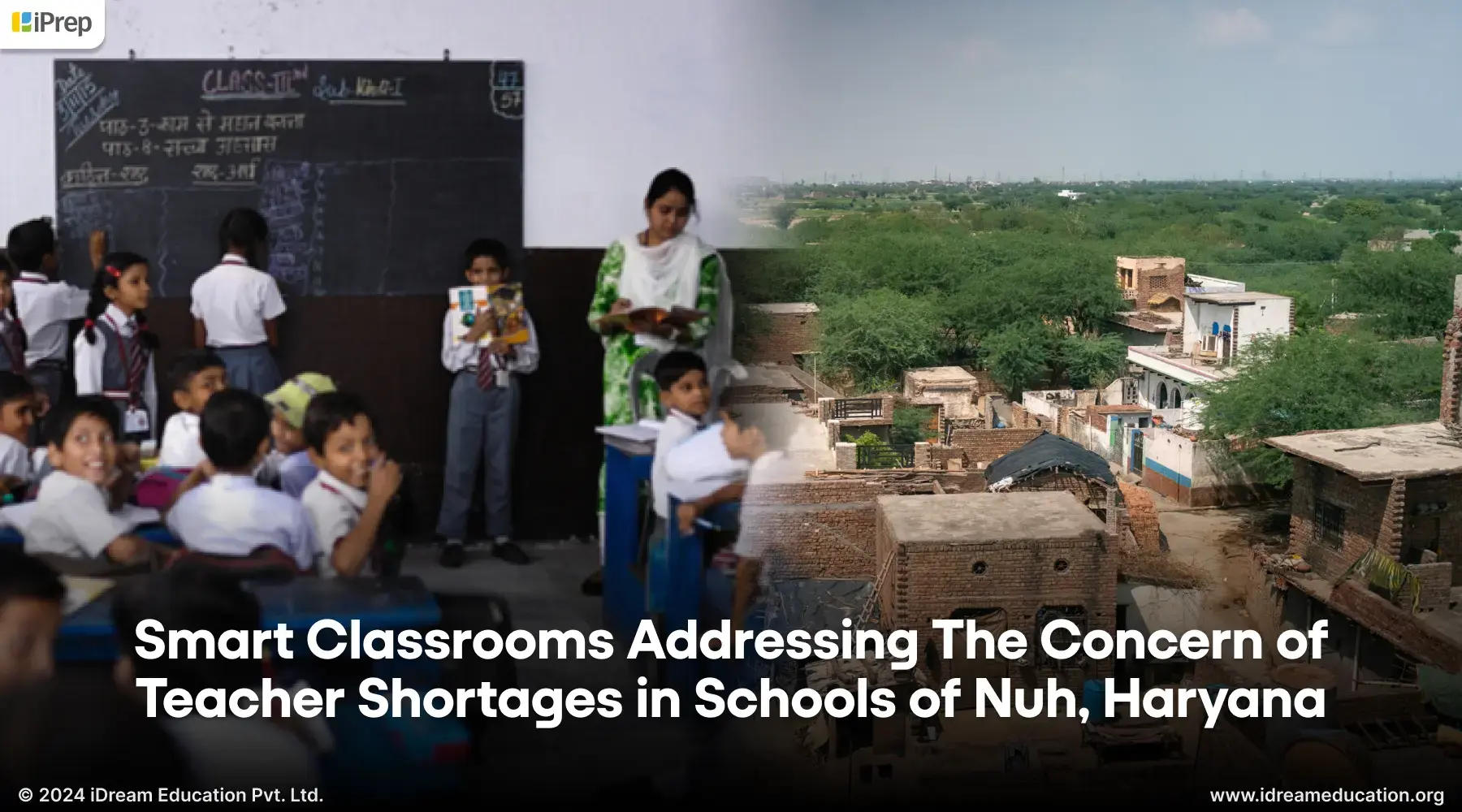 Image showing smart classroom set up in schools of Nuh, Haryana implemented by iDream Education in collaboration with M3M Foundation to address concern teacher shortages in the district.