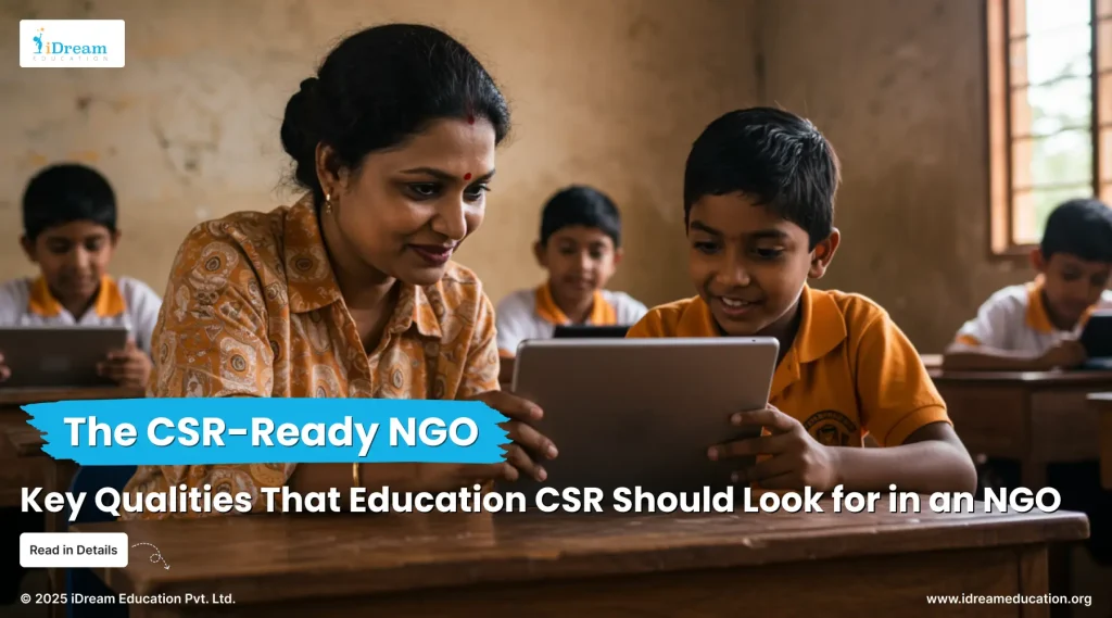 Cover image of blog guiding companies on collaborating with best NGOs in education for CSR Tie-Ups