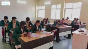 Students using tablets from a tablet-based digital library setup in their school for learning activities