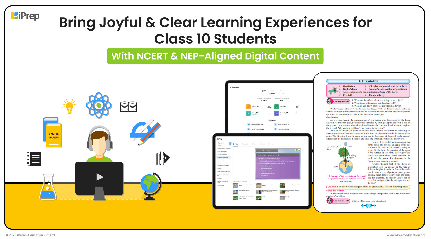 Cover image of blog showing Class 10 digital content by iDream Education on iPrep LMS for students and teachers