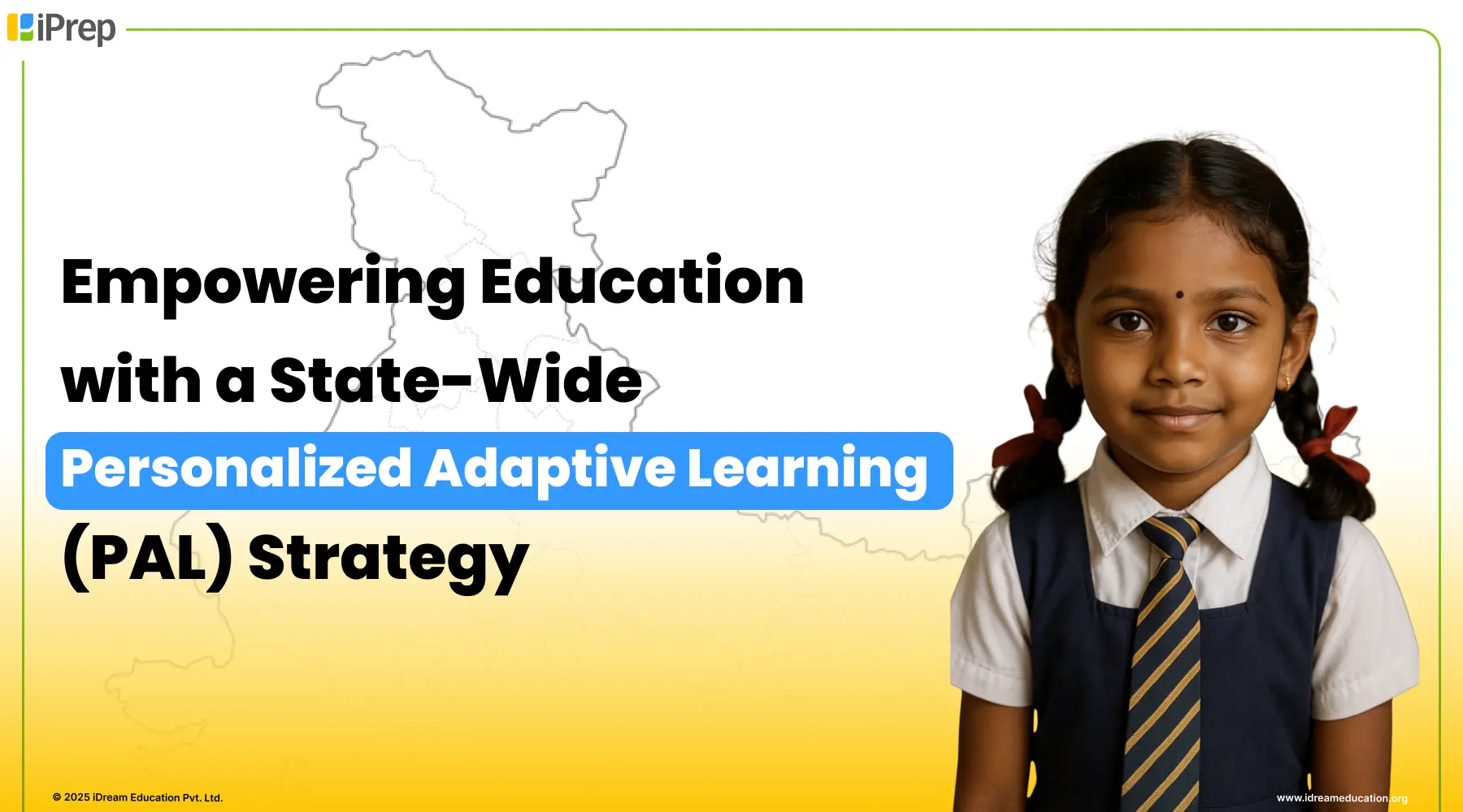 School in uniform representing the future impact of a state-wide personalized adaptive learning strategy in India.