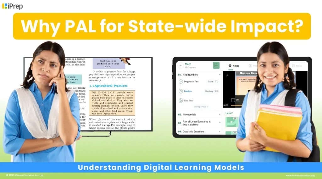 State-wide personalized adaptive learning strategy with an Indian school using smart classroom and PAL tablets digital content to track learning progress.