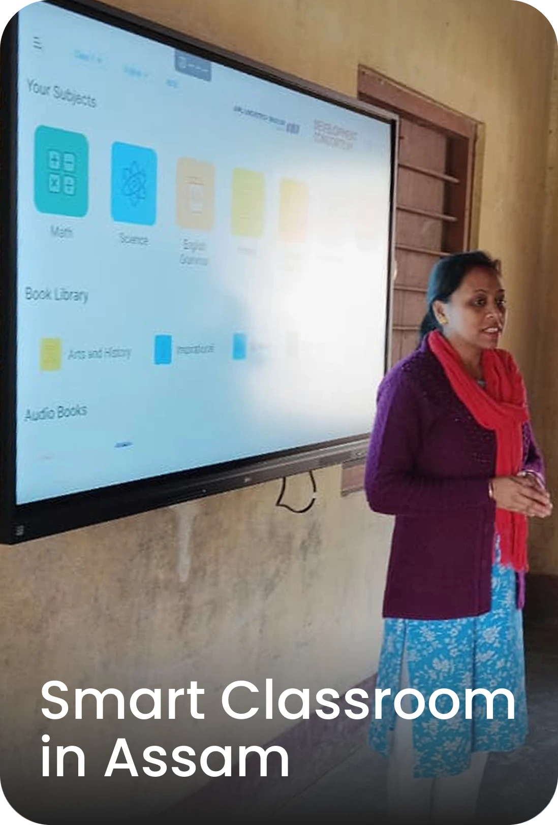 Teacher teaching through smart class content in Uttarakhand schools