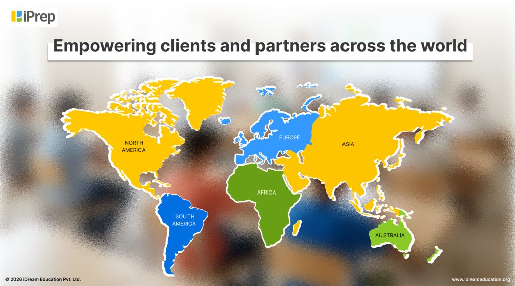 Image showing how digital content, digital learning infrastructure & LMS for Africa, SE Asia, Middle East & South America being exported by India | iDream Education