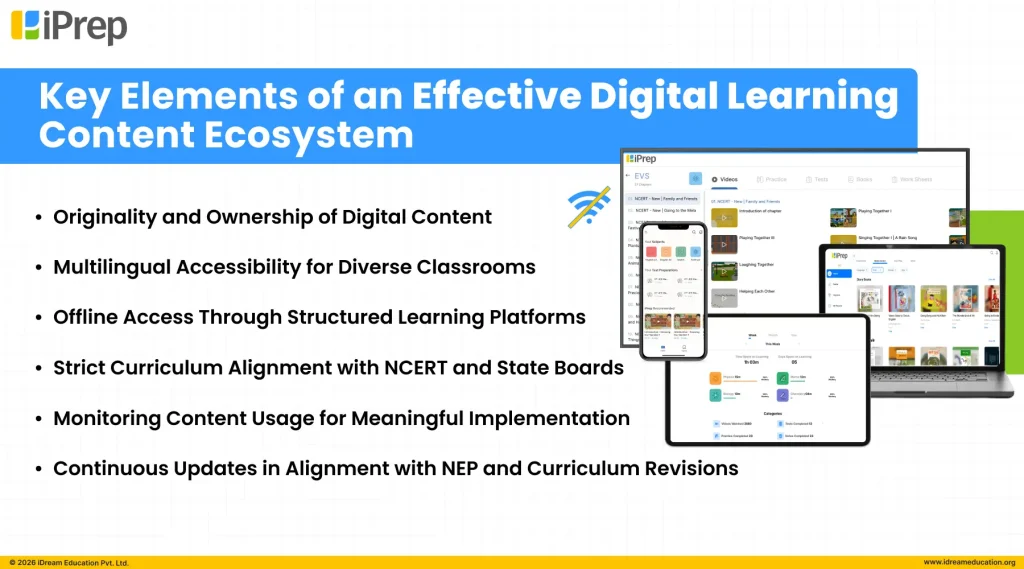 Key elements of a digital learning content ecosystem in school education