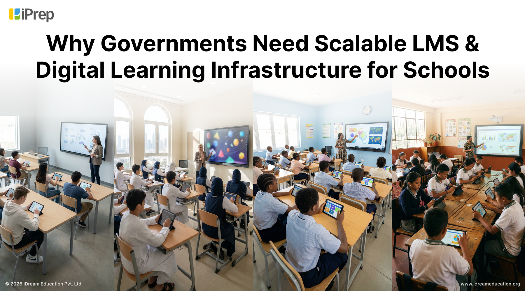 Image showing students learning from offline LMS set up for different Governments and education systems globally for quality learning and outcomes | iDream Education