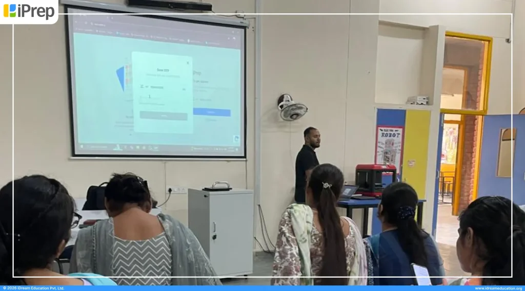 Students using tablet-based digital library by iDream Education in Rajasthan schools