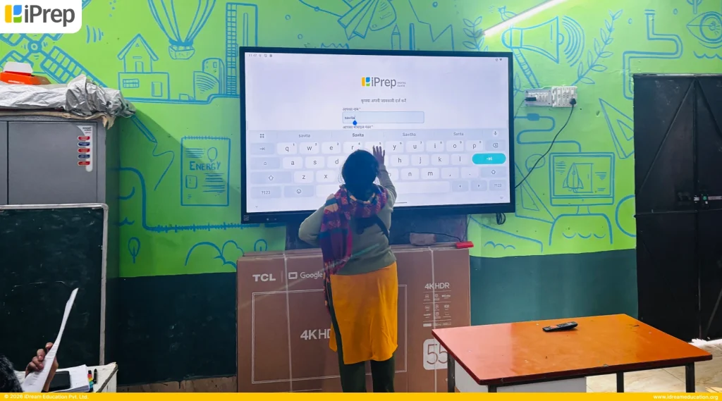 Teacher onboarding on iPrep LMS via smart TV to access FLN content aligned with NEP